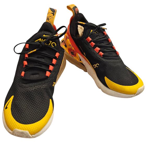 Nike Air Max 270 SE Floral Running Sneaker Shoes Black Yellow Orange Women’s 7 - Picture 3 of 15
